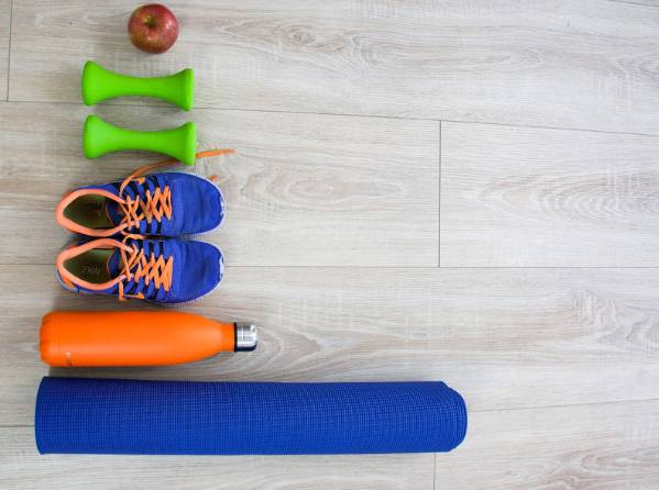 Exercise equipment sitting on the floor